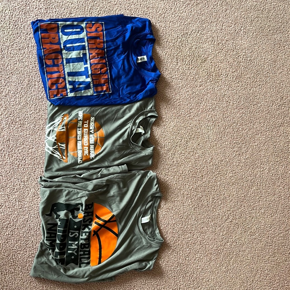 Sports tshirts adult small basketball theme